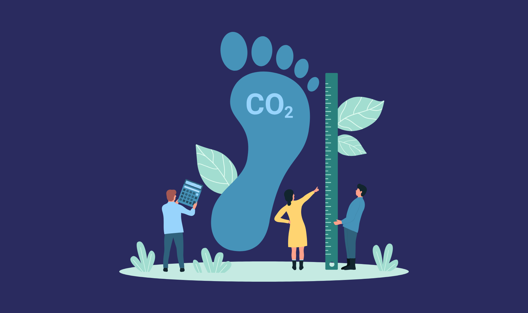 Environmental impact, footprint illustration